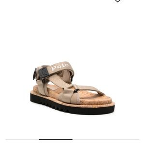 NWOT!!! Polo Ralph Lauren Sand Beige Grosgrain-Strap Sandals